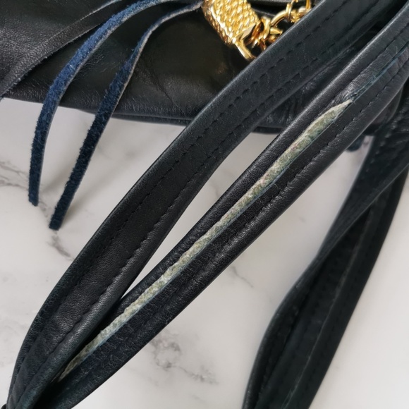 Tignanello navy blue leather shoulder Bag - Picture 4 of 10